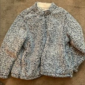 Blue and white 1/4 zip Sherpa